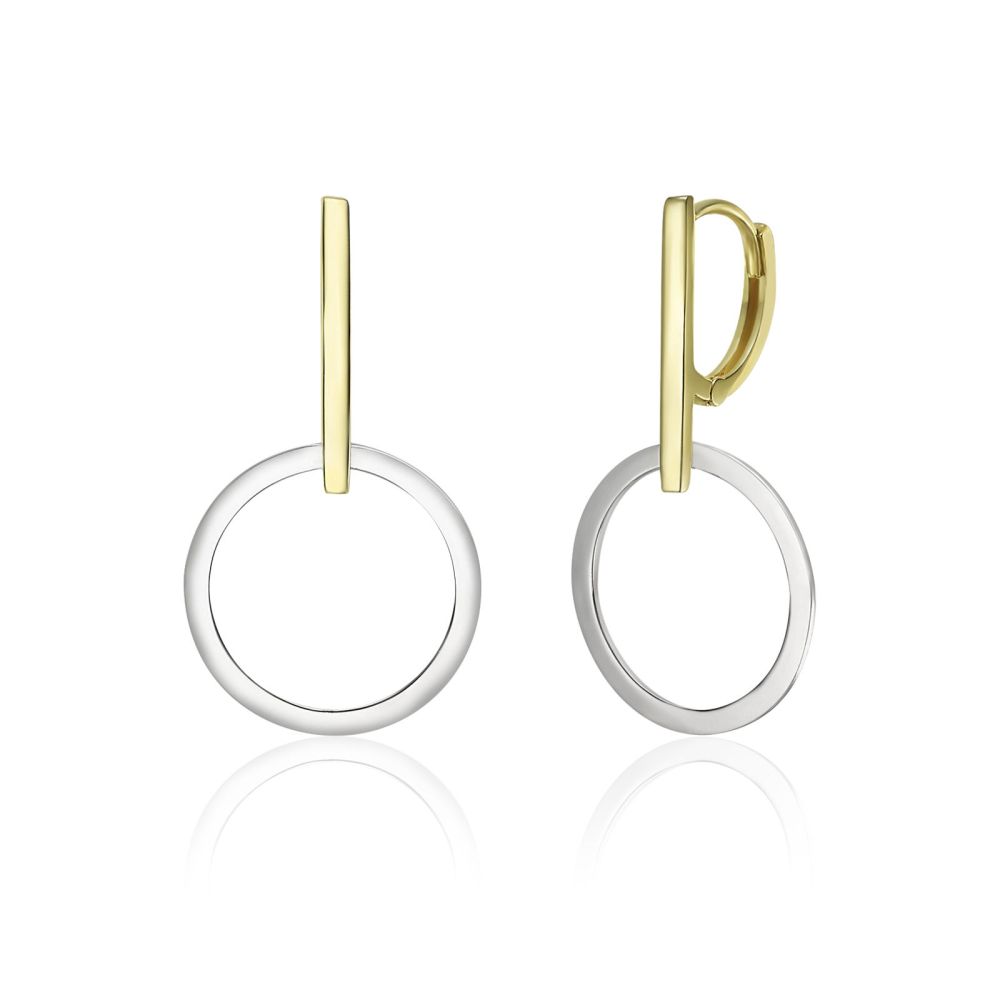 Gold Earrings | 14K White & Yellow Gold Women's Earrings - Mercury