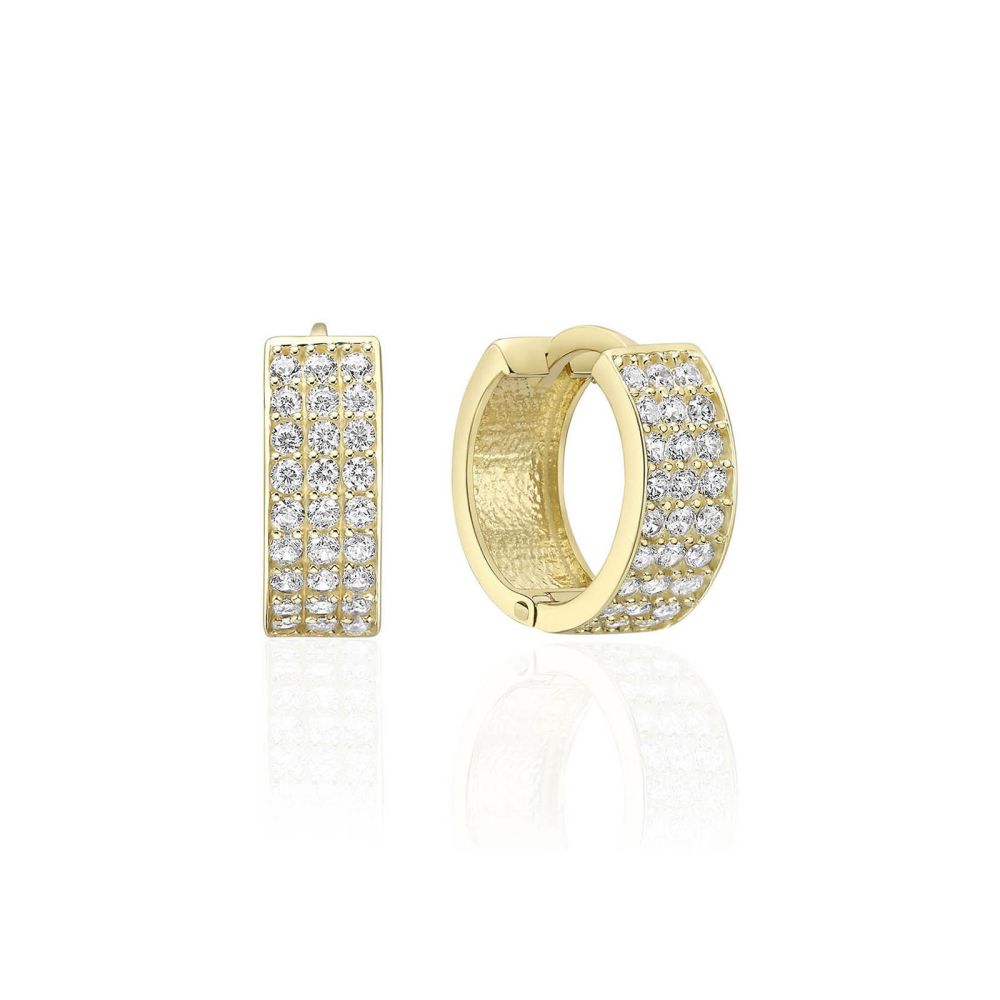 Gold Earrings | 14K Yellow Gold Women's Hoop Earrings - Claire