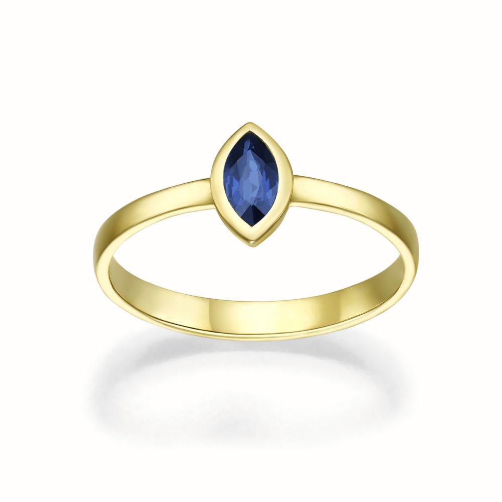 gold rings | 14K Yellow Gold Sapphire and Diamond  ring - Reese