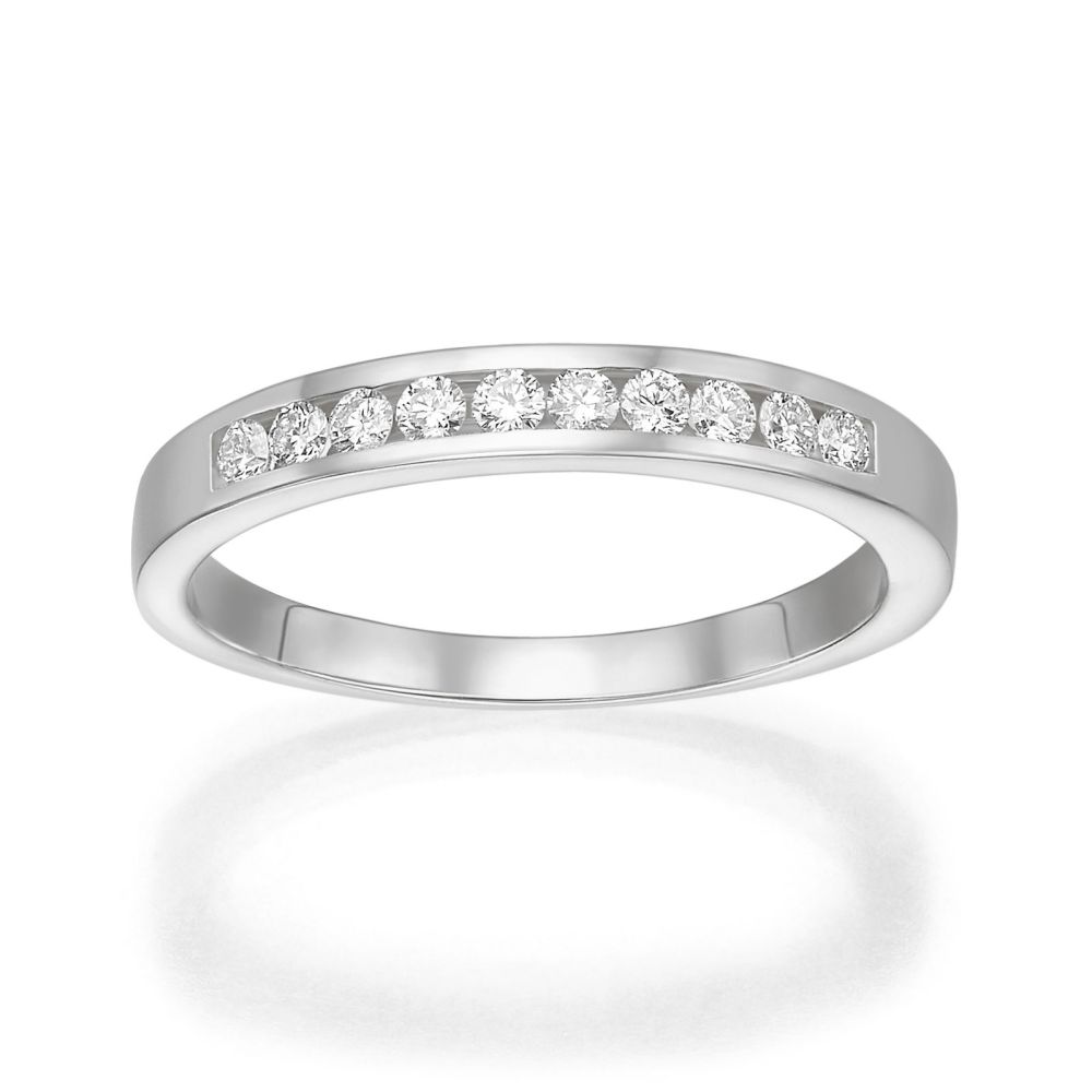 Diamond Jewelry | 14K White Gold Diamond Ring - Elizabeth