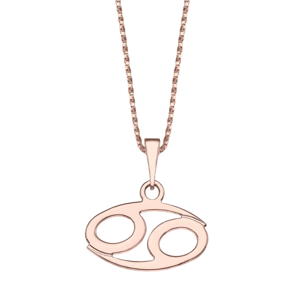 Girl's Jewelry | Pendant and Necklace in 14K Rose Gold - Cancer