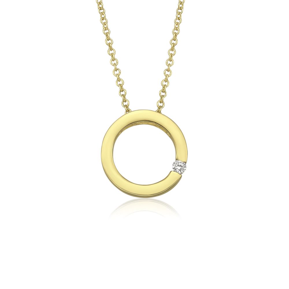Women’s Gold Jewelry | 14K Yellow Gold Diamond Women's Pendant - Diamons Circle of Life