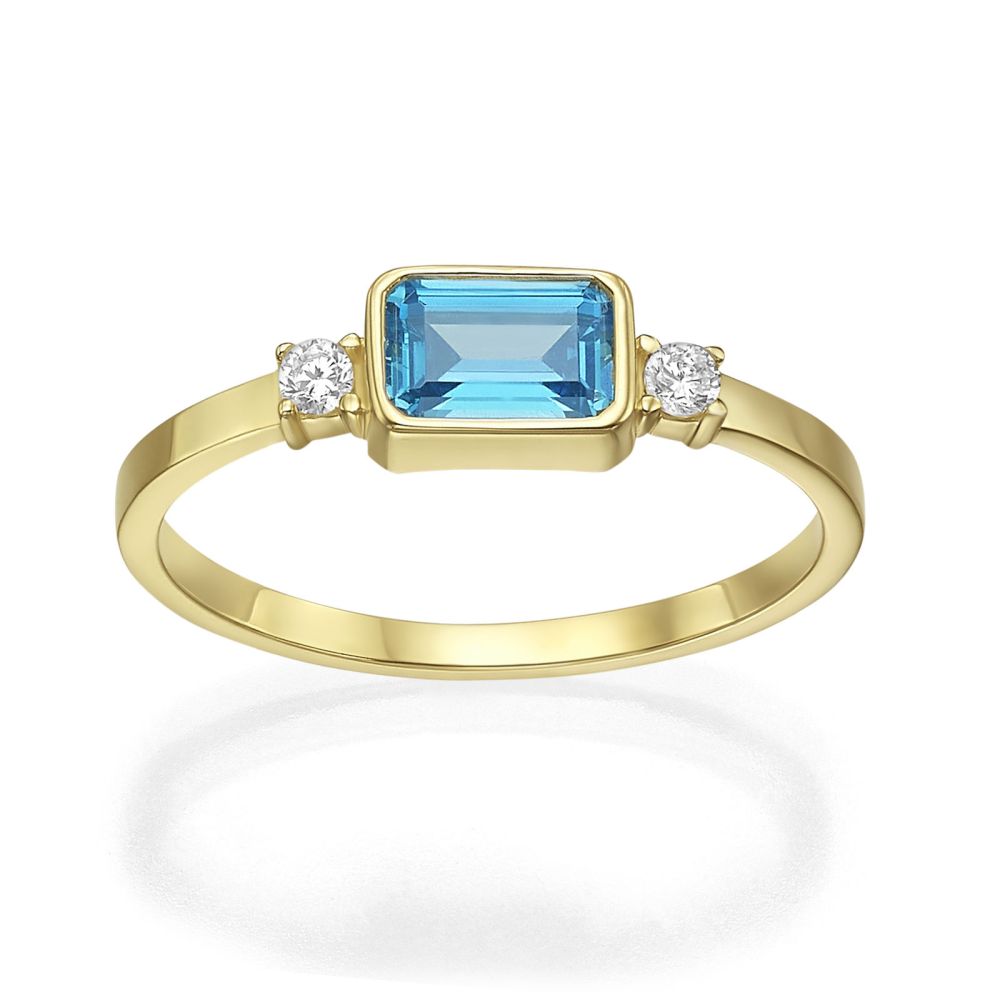 gold rings | 14K Yellow Gold Rings - Blue Annabelle