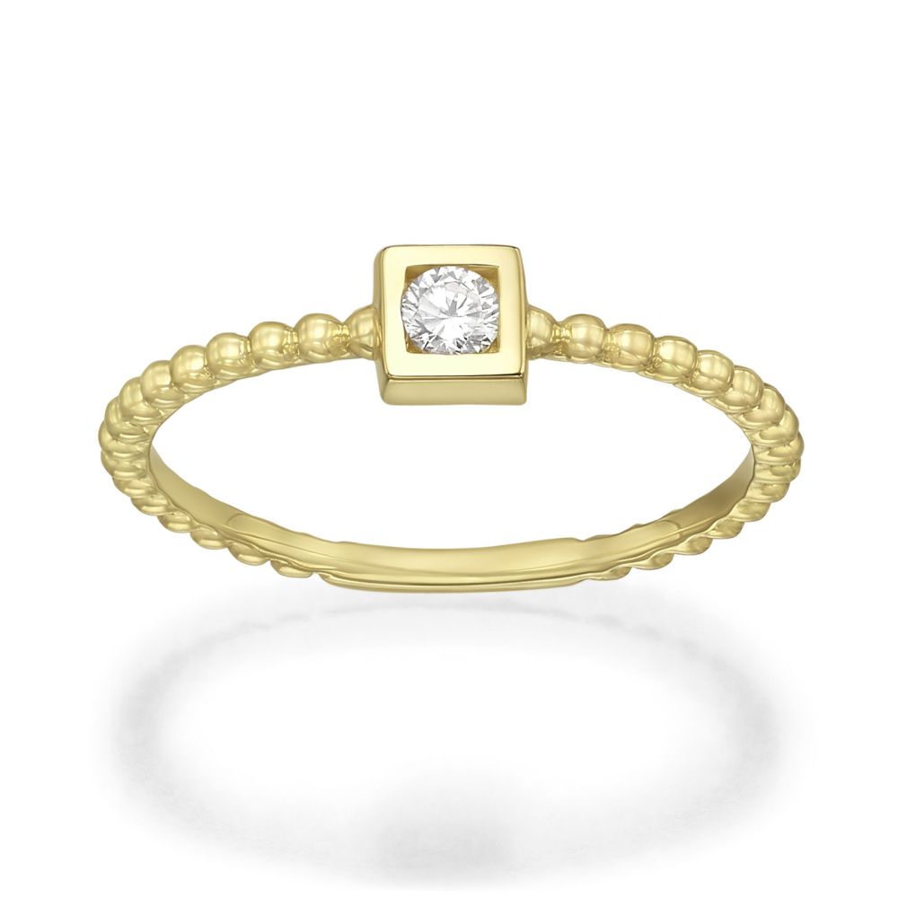 gold rings | 14K Yellow Gold Rings - Nicolette Square Balls