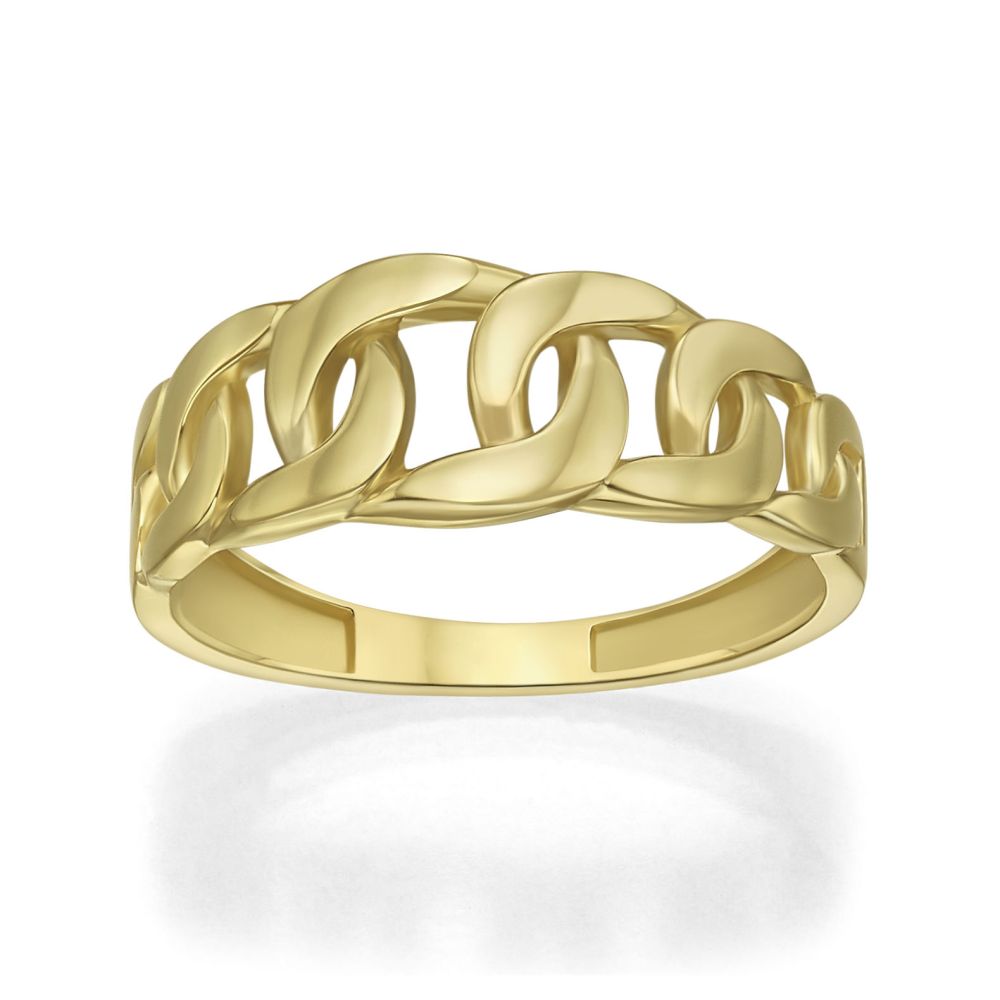 gold rings | 14K Yellow Gold Rings - Flat Links
