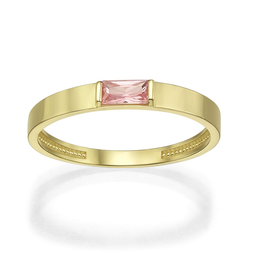 gold rings | 14K Yellow Gold Rings - Pink Noel