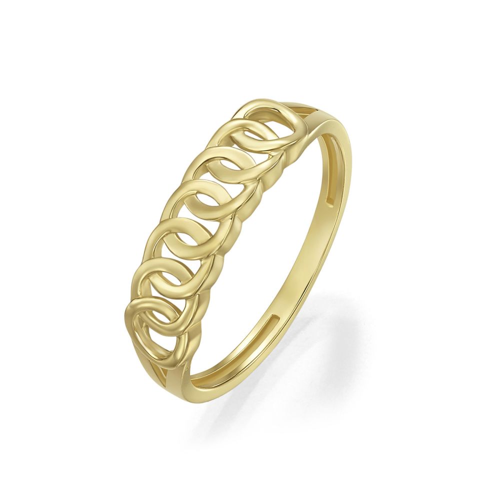 gold rings | 14K Yellow Gold Rings - Round Links