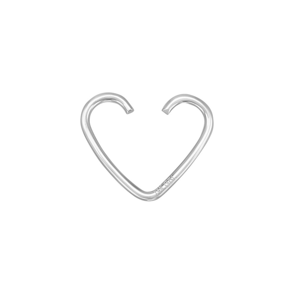 Piercing | 14K White Gold Helix Piercing - Helix thin heart