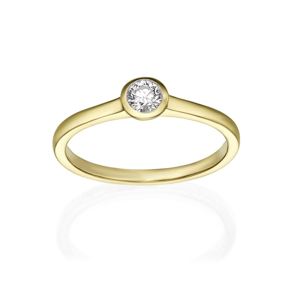 Diamond Jewelry | 14K Yellow Gold Diamond Ring - Moon