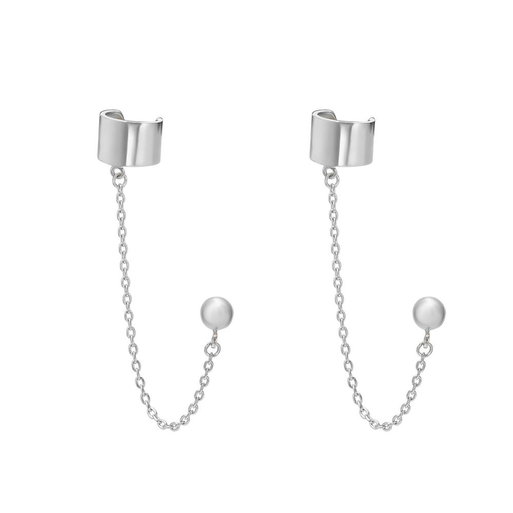 Gold Earrings | 14K White Gold Earrings - Helix Stud Earring Climbs