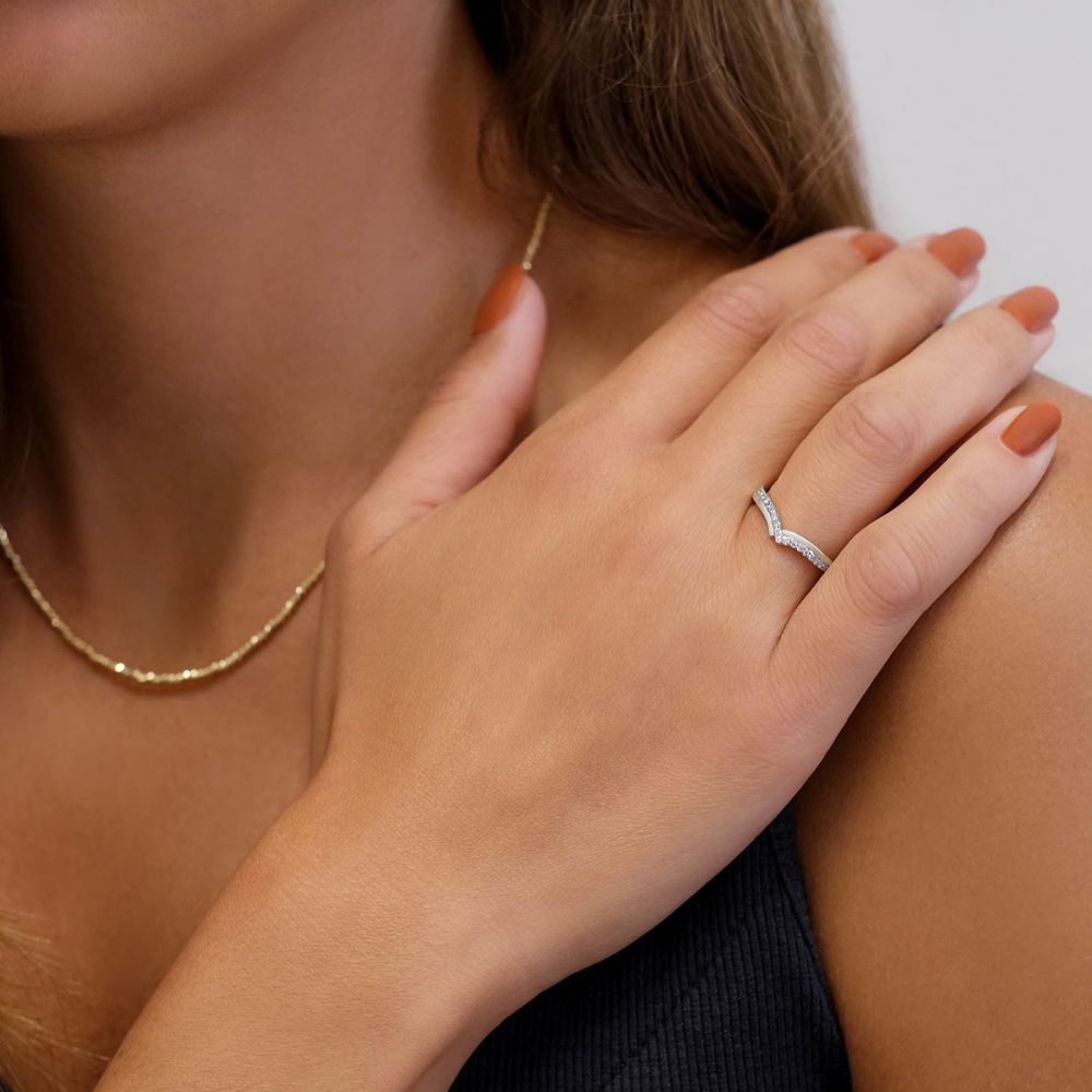 Diamond Jewelry | 14K White Gold Diamond Ring - Xia