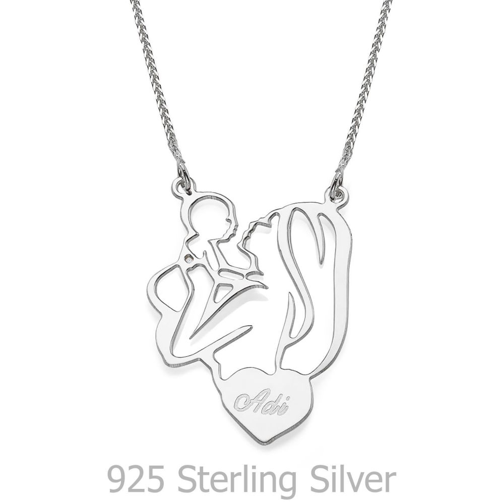 Personalized Necklaces | 925 Sterling Silver women's pandant - Mother and Child