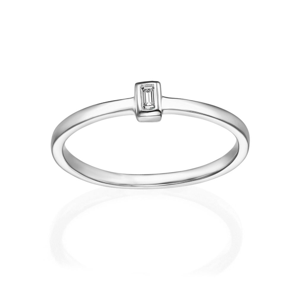 Diamond Jewelry | 14K White Gold Diamond Ring - Tai