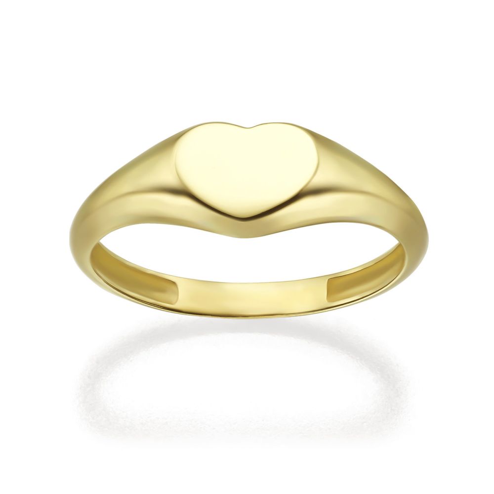 Women’s Gold Jewelry | 14K Yellow Gold Ring - Heart Seal
