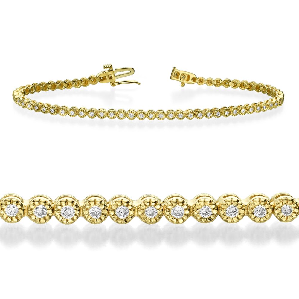 Diamond Jewelry | Diamond Tennis Bracelet in 14K Yellow Gold - Charlotte