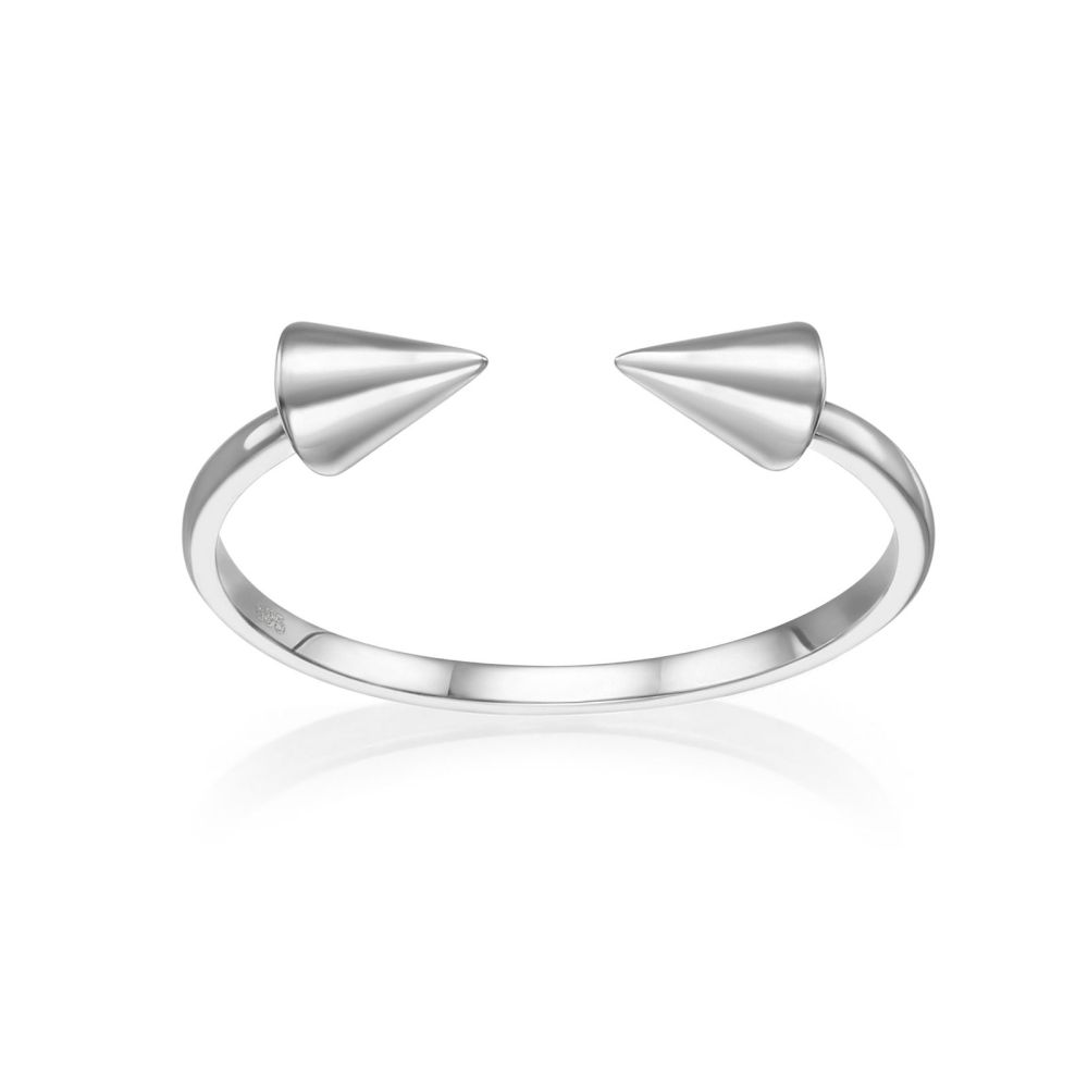Women’s Gold Jewelry | 14K White Gold Open Ring - Spinning Arrows