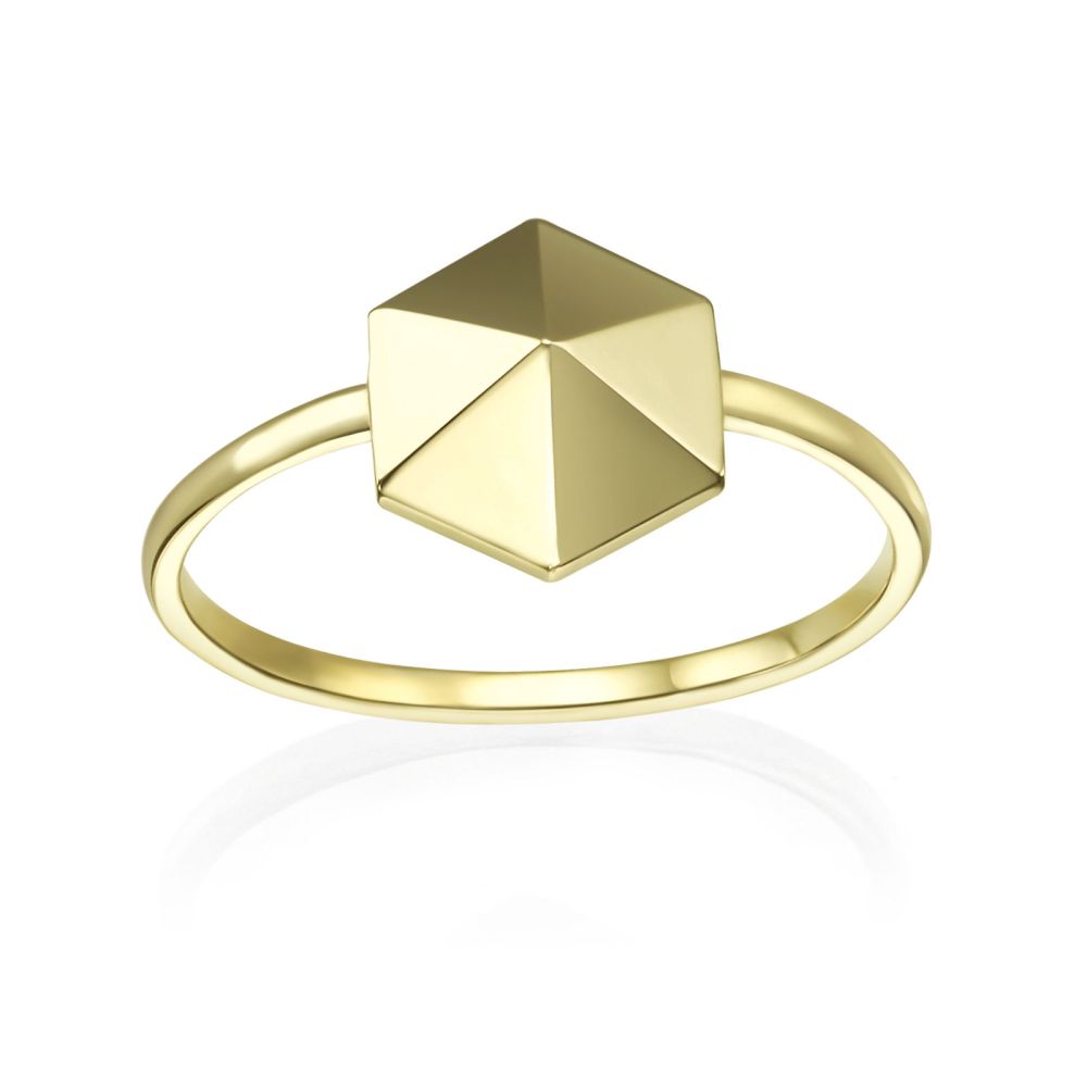 Women’s Gold Jewelry | 14K Yellow Gold Ring - Pyramid