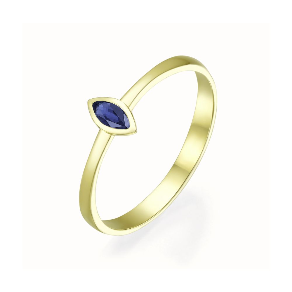 gold rings | 14K Yellow Gold Sapphire ring - Bri