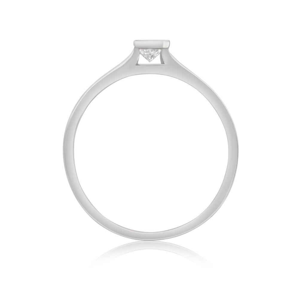 Diamond Jewelry | 14K White Gold Diamond Ring -Moon