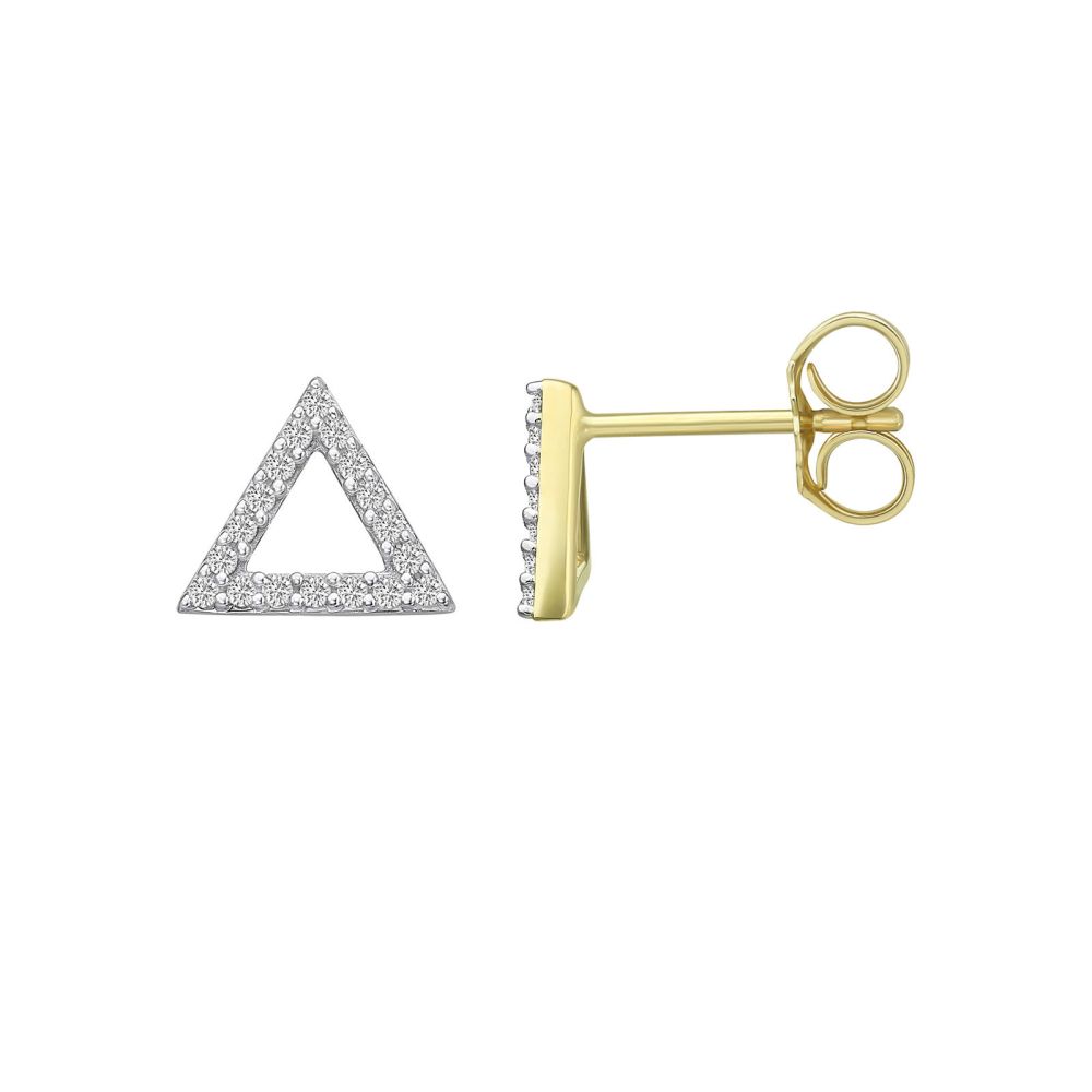 Diamond Jewelry | 14K Yellow Gold Diamond Earrings - Olympus Triangle