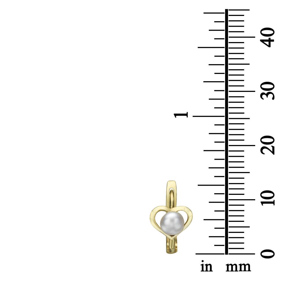 Gold Earrings | Dangle Tight Earrings in14K Yellow Gold - Heart of Delight