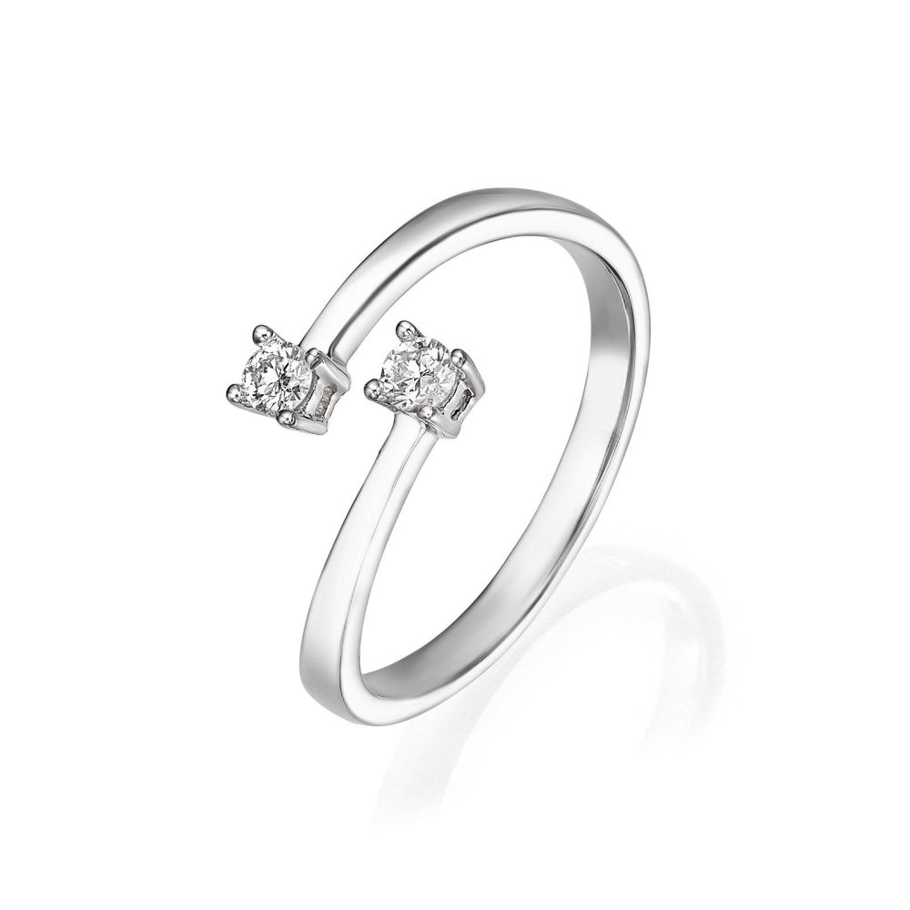Diamond Jewelry | 14K White Gold Diamond Ring - Ray