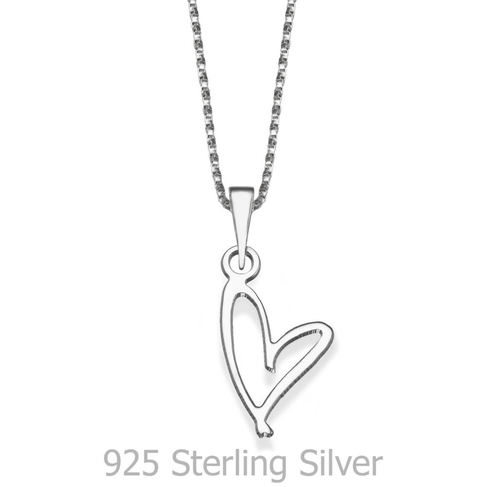 Girl's Jewelry | Pendant and Necklace in 925 Sterling Silver - Free Heart
