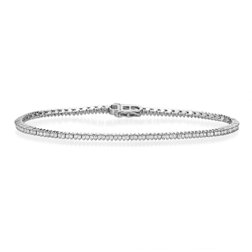 Diamond Jewelry | Diamond Tennis Bracelet in 14K White Gold - Elizabeth