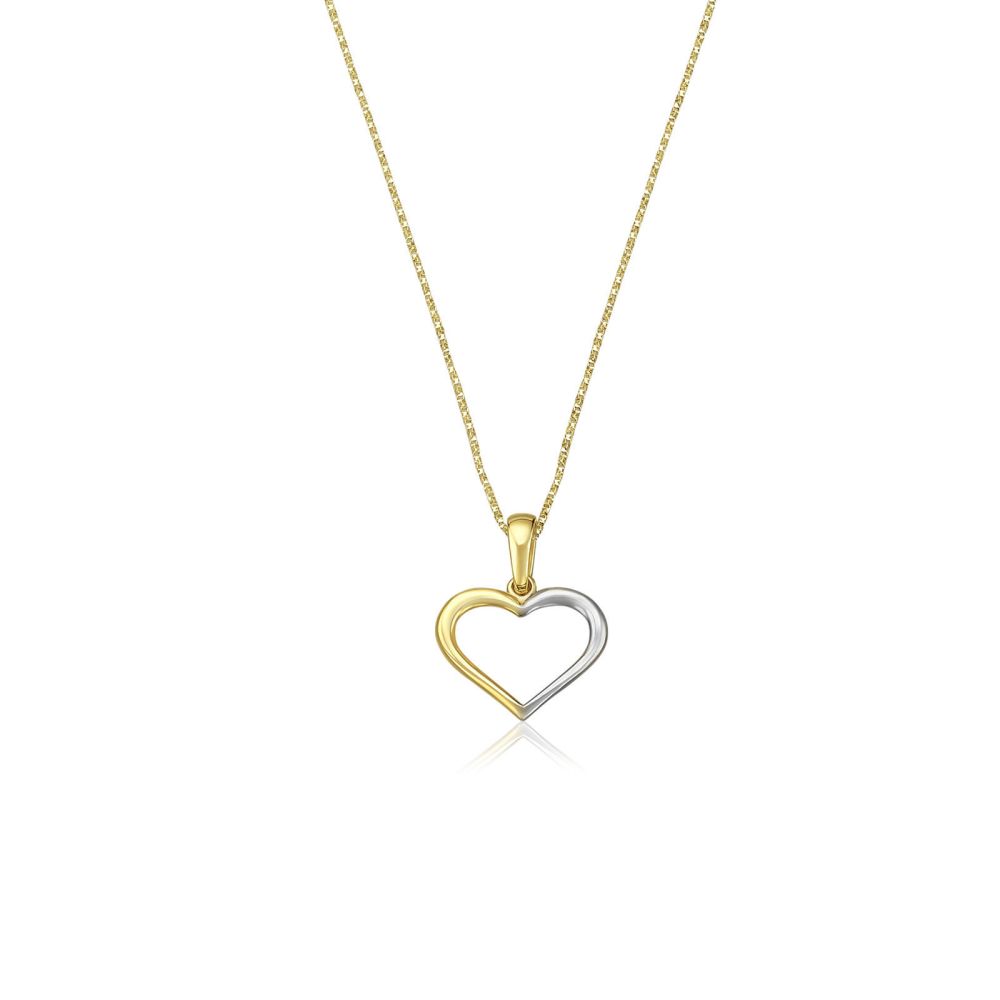 Women’s Gold Jewelry | 14k White and Yellow gold women's pendant - Nicky Heart