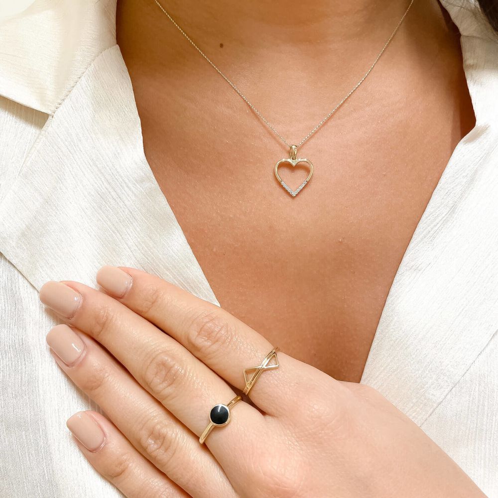 Women’s Gold Jewelry | 14K Yellow Gold Rings - Reflected Pyramids  