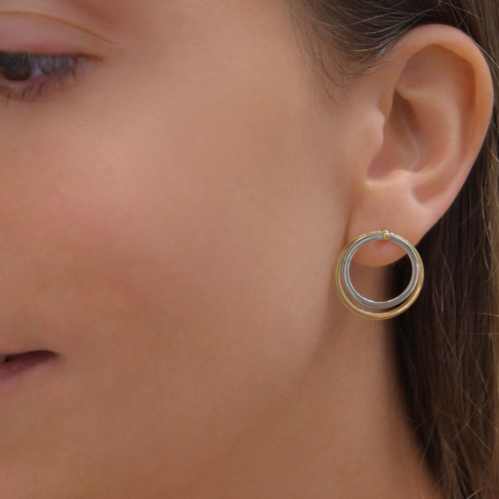 Women’s Gold Jewelry | 14K White & Yellow Gold Women's Earrings - Eclipse