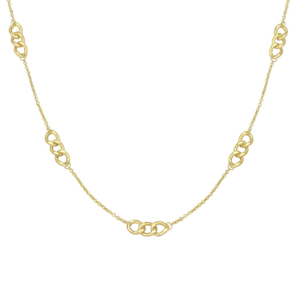 Gold Pendant | 14k Yellow gold women's pendant - Combined Links