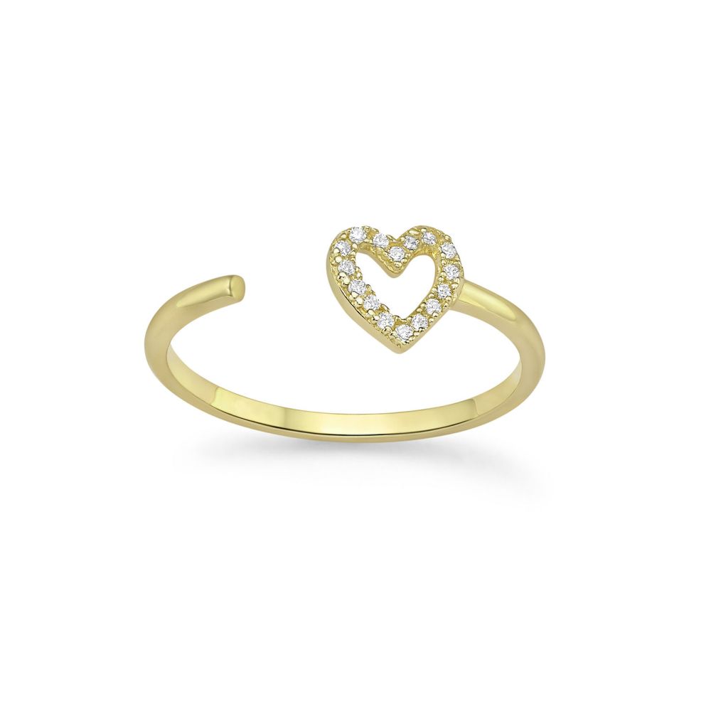 gold rings | 14K Yellow Gold Rings - Mystical Heart
