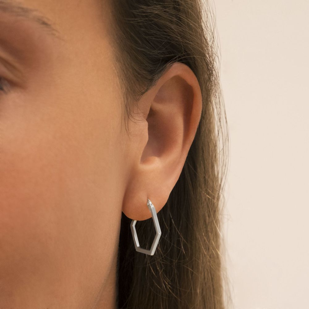 Women’s Gold Jewelry | 14K White Gold Women's Earrings - Barcelona