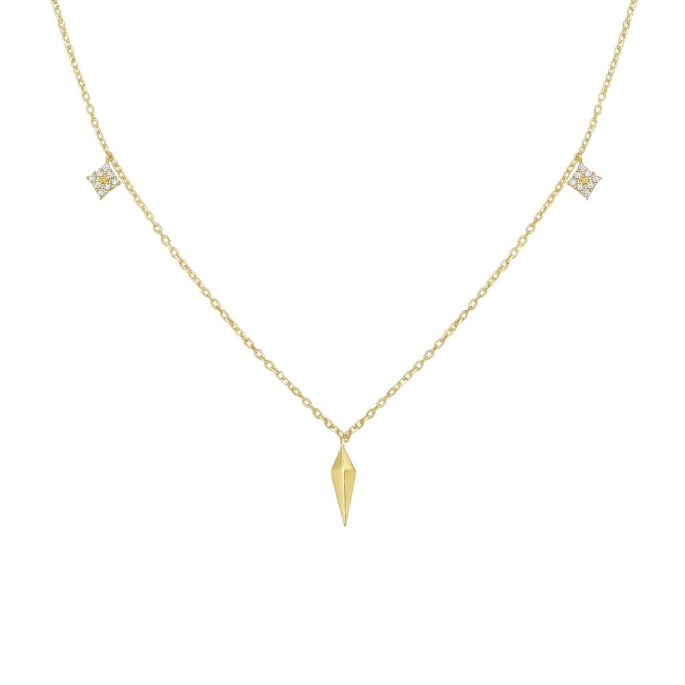 Gold Pendant | 14k Yellow gold women's pendant - Tiana