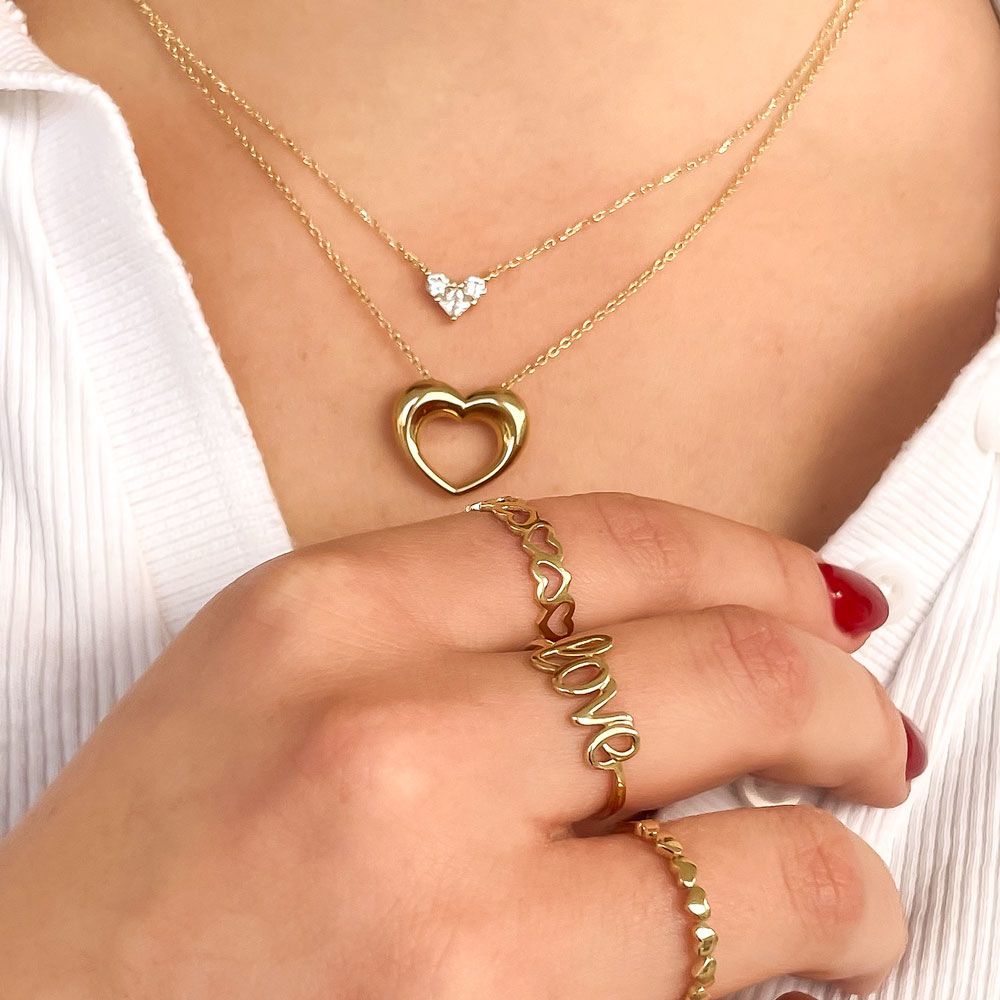 Gold Pendant | 14k Yellow gold women's pendant - Heart of Sofia