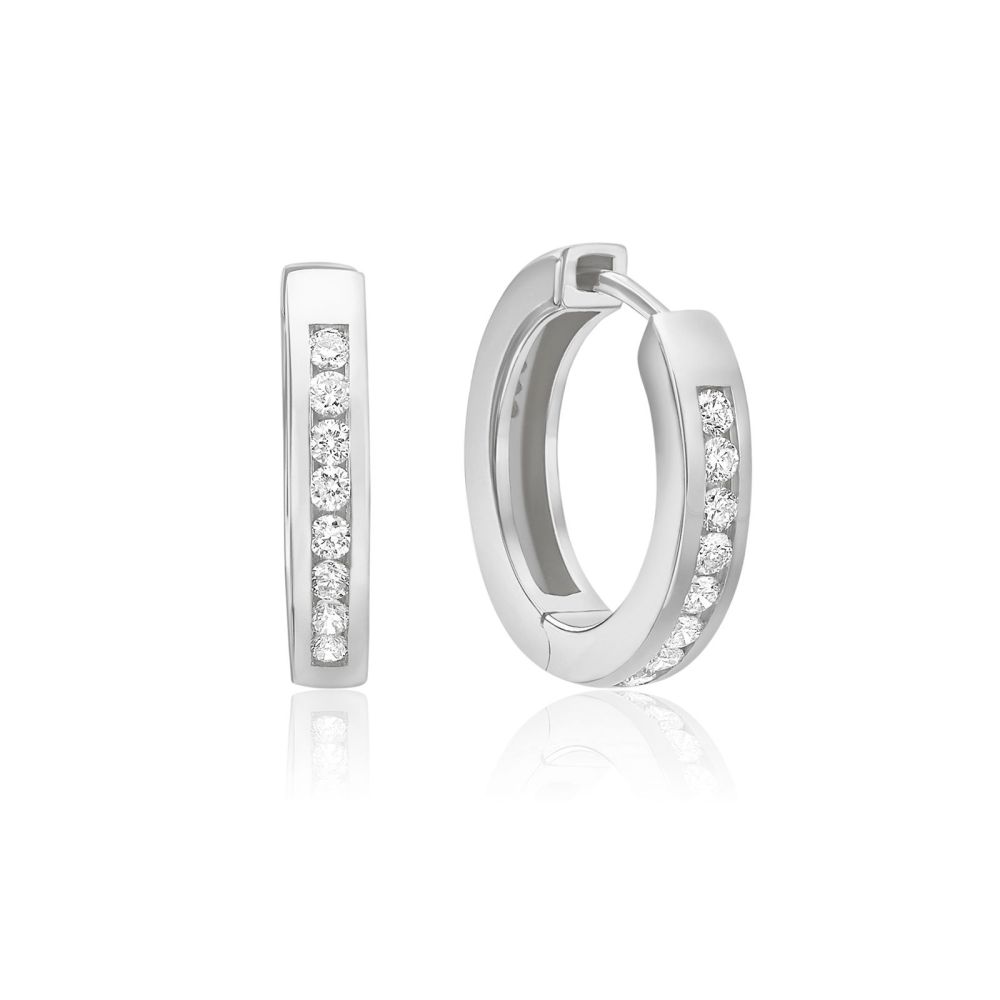 Diamond Jewelry | 14K White Gold  Diamond Earrings - Elizabeth