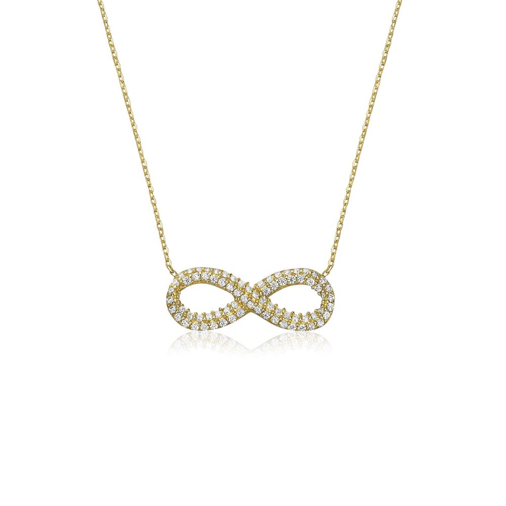 Women’s Gold Jewelry | 14k Yellow gold women's pendant -  Shimmering Infinity
