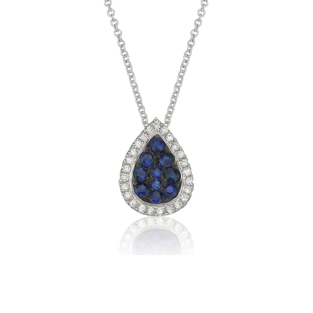 Women’s Gold Jewelry | 14K White Gold Diamond Women's Pendant - Blue Liv