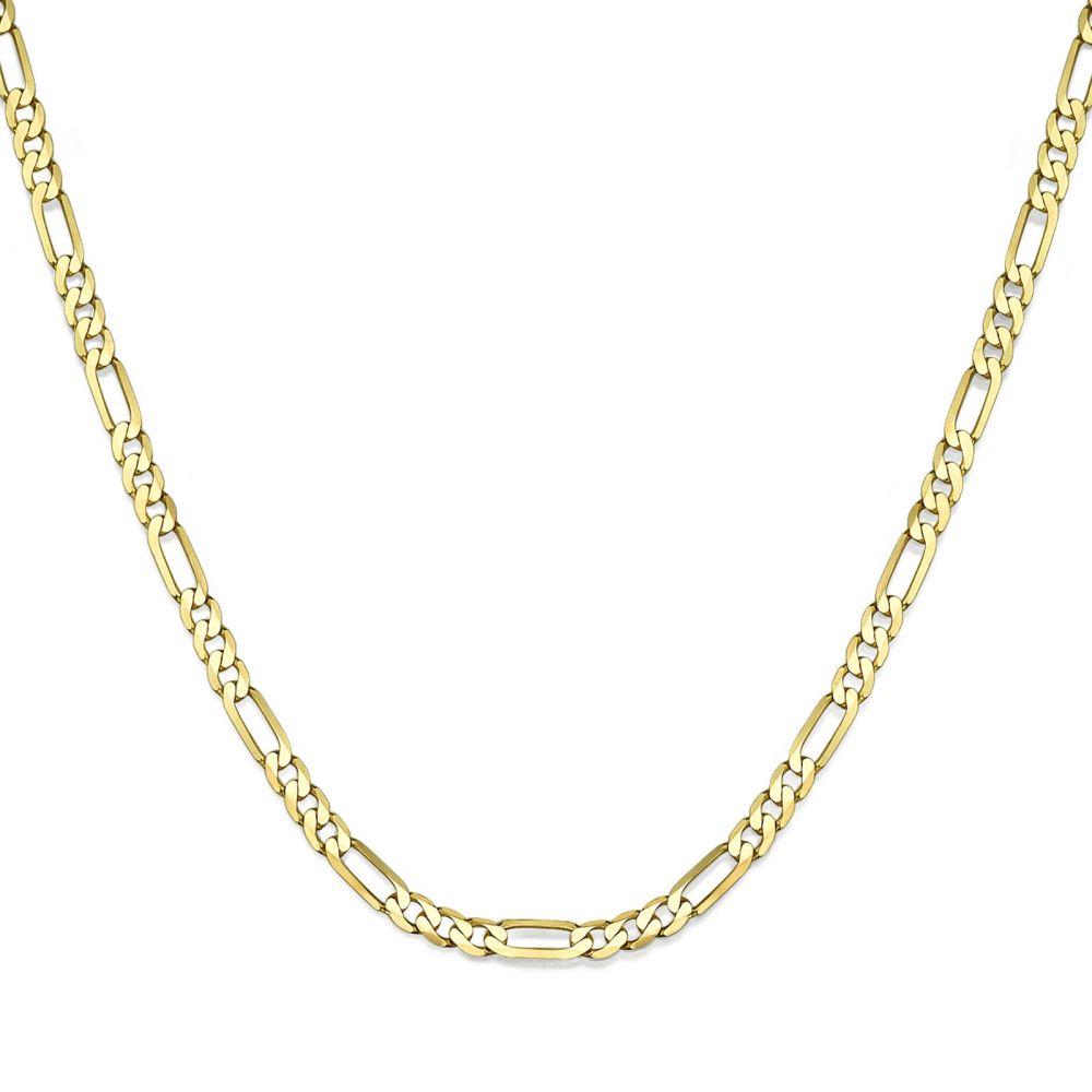 Jewelry for Men | 14K Yellow Gold Chain for Men Figaro 3.84mm Thick, 19.7
