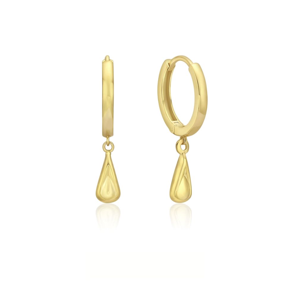 Gold Earrings | 14K Yellow Gold Women's Earrings -  Drop Charm