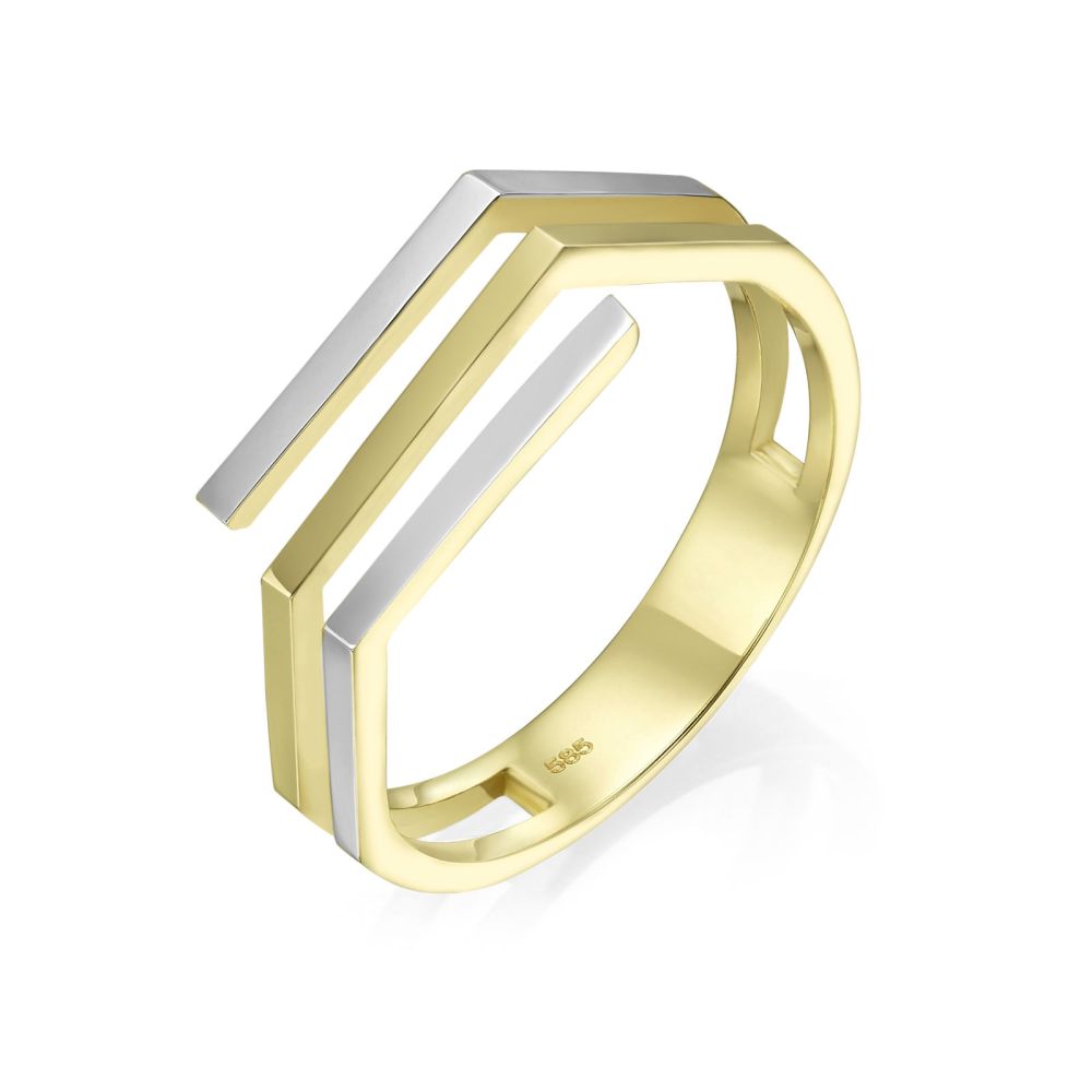 Women’s Gold Jewelry | 14K White & Yellow Gold Ring - Aline