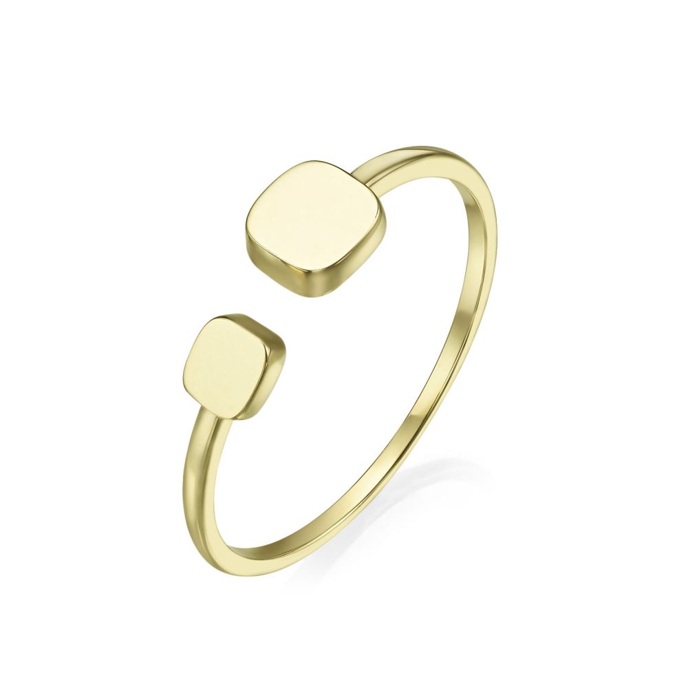 Women’s Gold Jewelry | 14K Yellow Gold Open Ring - July cubes