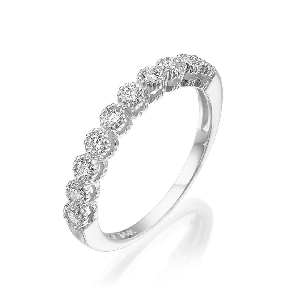 Diamond Jewelry | 14K  White Gold Diamond Ring  - Izabel