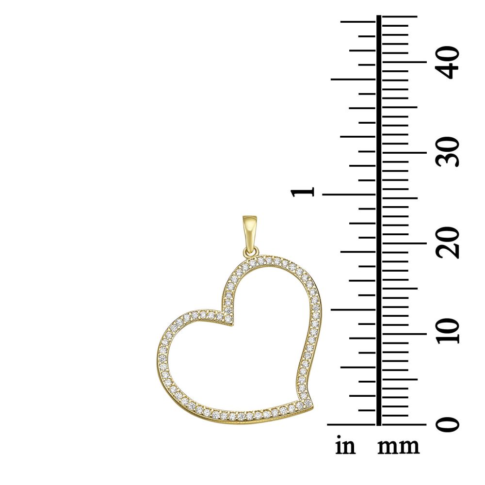 Women’s Gold Jewelry | 14k Yellow gold women's pendant - Rian Heart