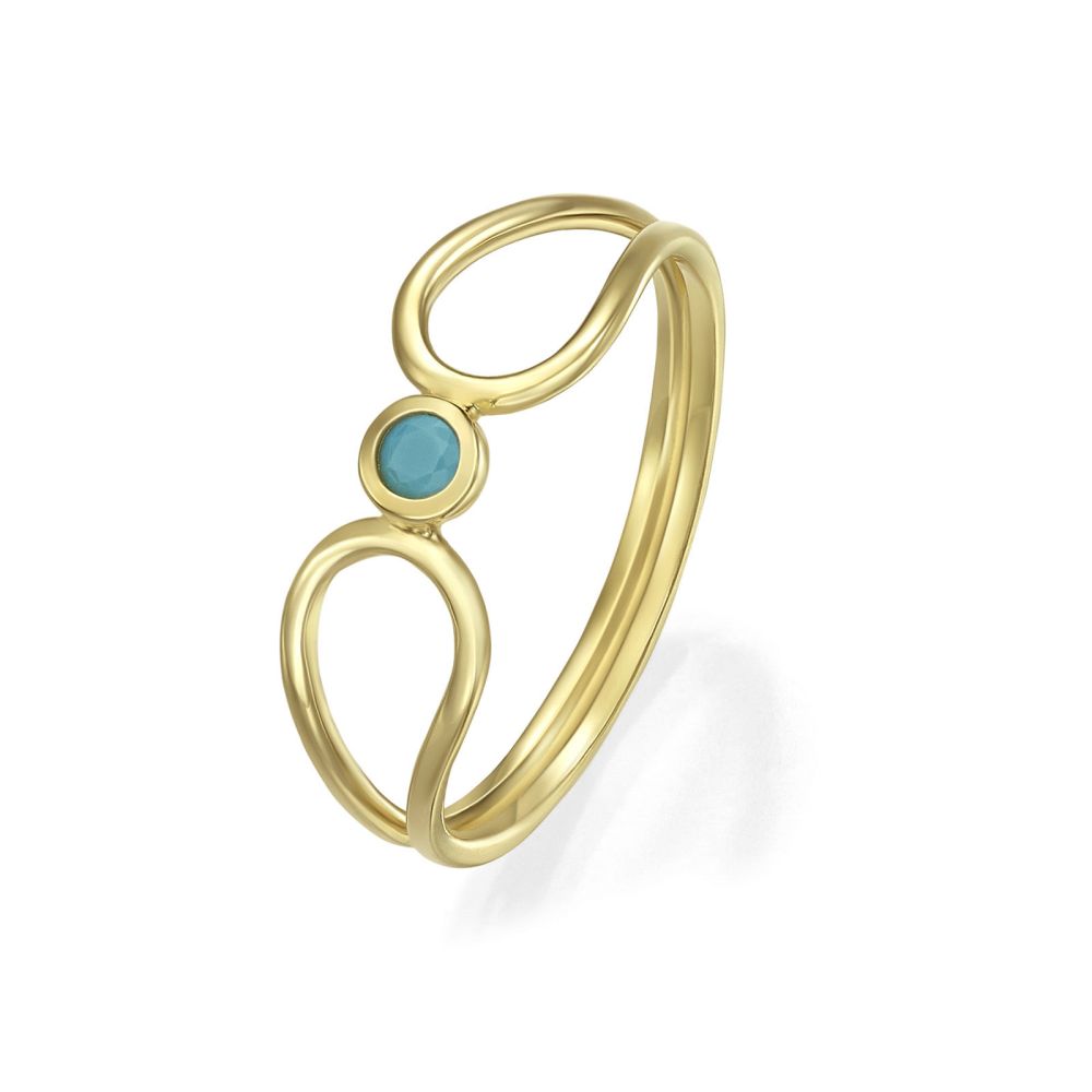 gold rings | 14K Yellow Gold Rings - Blue Ariel