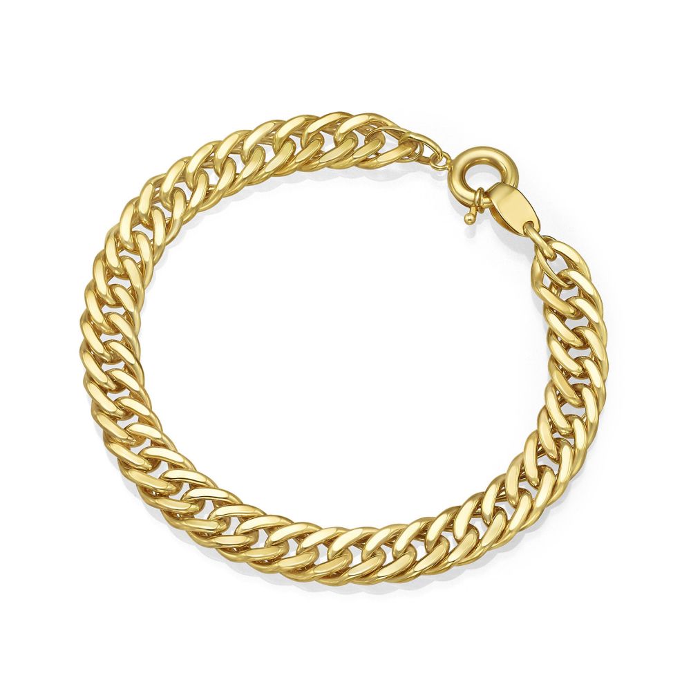 Women’s Gold Jewelry | 14K Yellow Gold Bracelet - Flat Links M