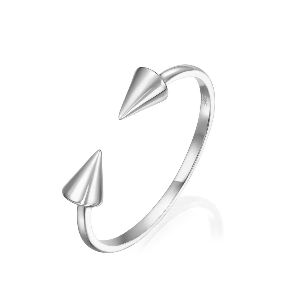 Women’s Gold Jewelry | 14K White Gold Open Ring - Spinning Arrows