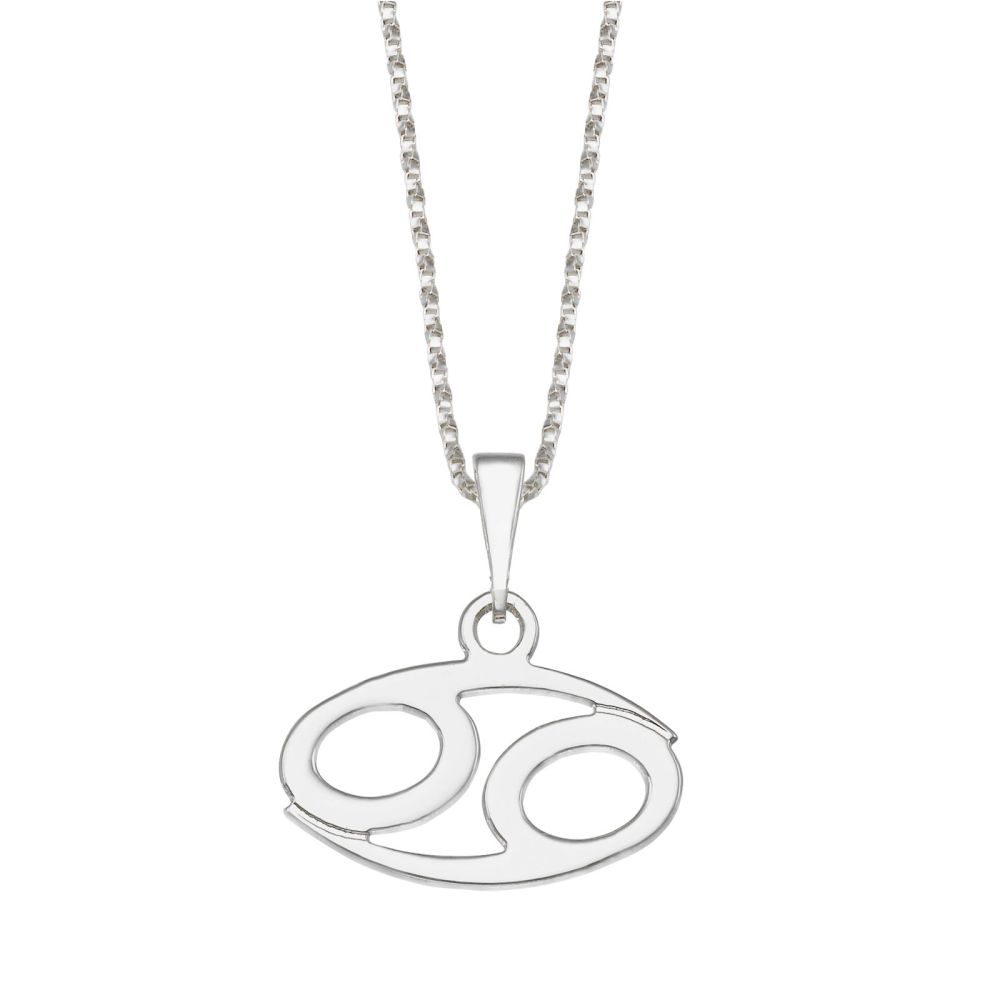 Girl's Jewelry | Pendant and Necklace in 14K White Gold - Cancer
