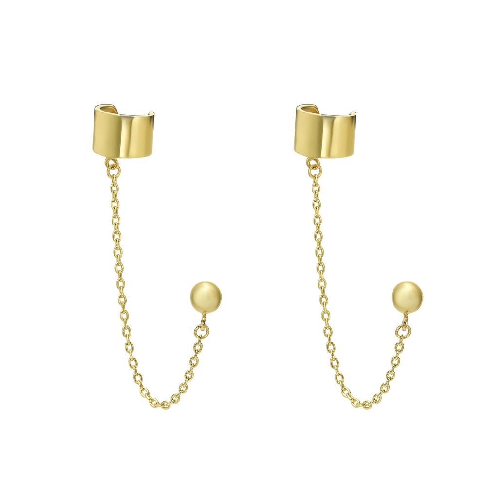 Gold Earrings | 14K Yellow Gold Earrings - Helix Stud Earring Climbs